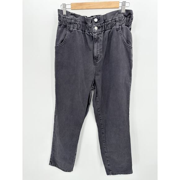 PacSun Black High-Rise Paperbag 100% Cotton Mom Jeans Women's Size 30 - Picture 9 of 9